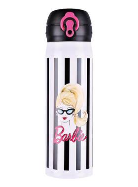 芭比时尚真空随手杯儿童不锈钢运动直饮水壶小学生保温杯女生防烫