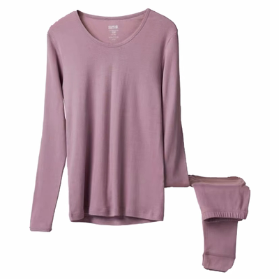 宜而爽风男女基础圆v领保暖内衣