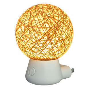 声控语音小夜灯床头柔光睡眠灯卧室浪漫氛围情调遥控插电款藤球灯