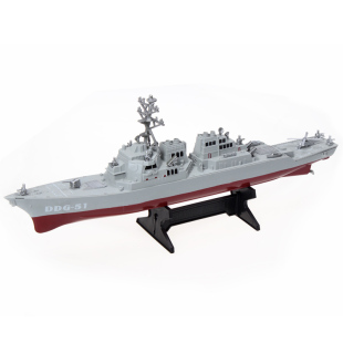 成品大号导弹驱逐舰模型玩具宙斯盾级军舰战列舰战船玩具带支架