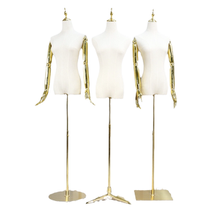 女模特道具女装店金色手臂橱窗高档展示架婚纱拍照半身服装模特架