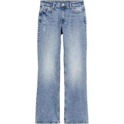 HM女装牛仔裤微紧身牛仔裤微弹高腰修身时尚微喇潮流长裤1198343