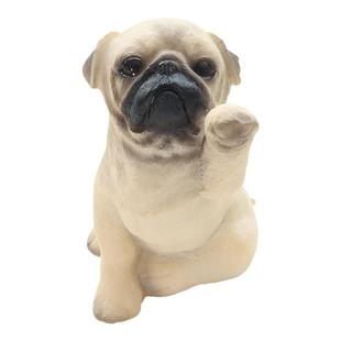 招财狗仿真巴哥犬小摆件创意动物手工艺品盆景假山造景汽车装饰品