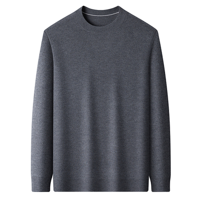 罗蒙男士100%纯羊绒假两件毛衣