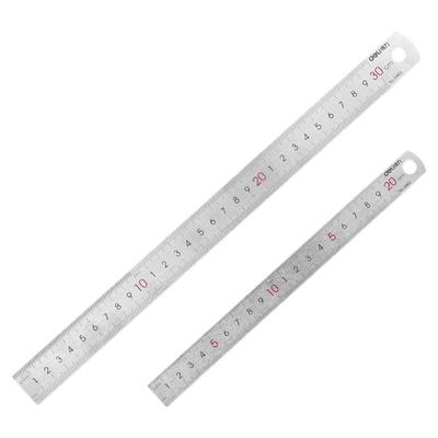 得力加厚30cm钢尺20cm直尺