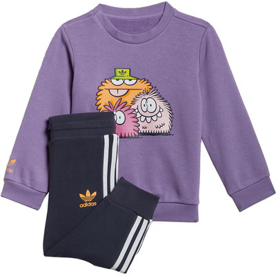 Adidas/阿迪达斯正品新款小怪兽三叶草婴童卫衣裤子两件套HC1988