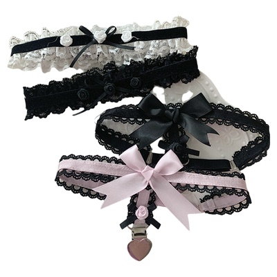 roji袜夹lolita过膝腿环蕾丝