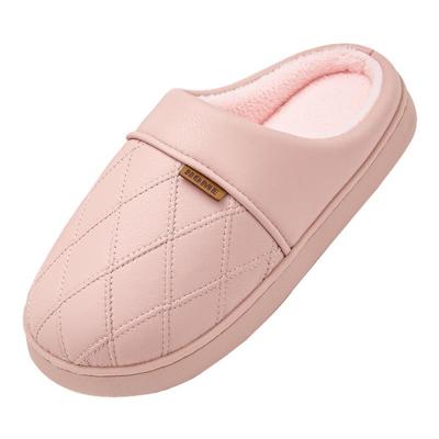 皮面棉拖鞋女2025新款冬天外穿室内家居抗菌保暖防水防滑棉拖男士