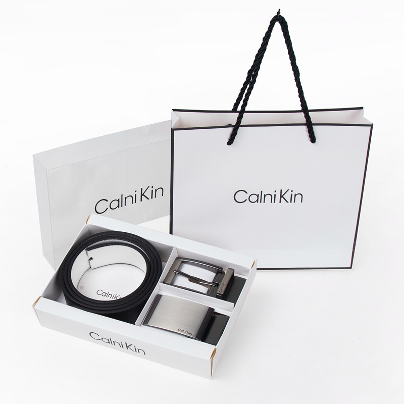 CalniKin皮带男士真皮针扣牛皮腰带年轻人商务休闲韩版潮裤带CKin