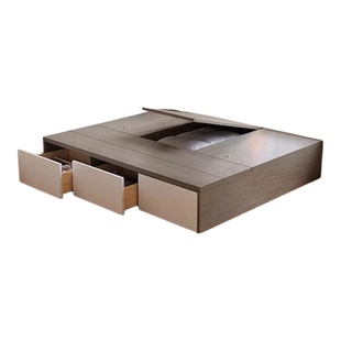 实木榻榻米床现代简约双人床无床头床家用收纳储物床定制组合床