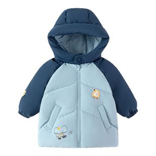 巴拉巴拉婴儿宝宝羽绒服男童女童中长款外套儿童加厚冬装新款童装