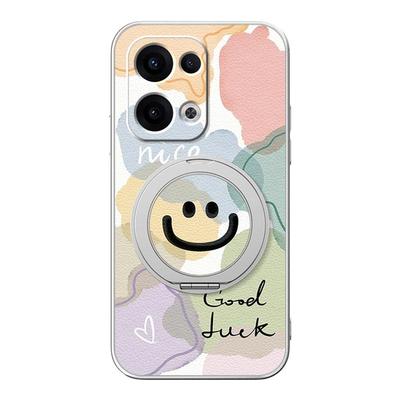 适用opporeno15手机壳reno14pro保护套reno13/12新款reno10pro+磁吸旋转支架11女男款可爱小羊皮防摔卡通笑脸