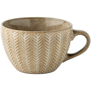 巷子尾〖一见钟情的麦穗杯子〗复古浮雕早餐杯精致陶瓷马克杯水杯