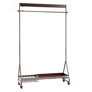 入户置物架移动落地衣帽架中古风卧室收纳一体挂衣架包豪斯晾衣架