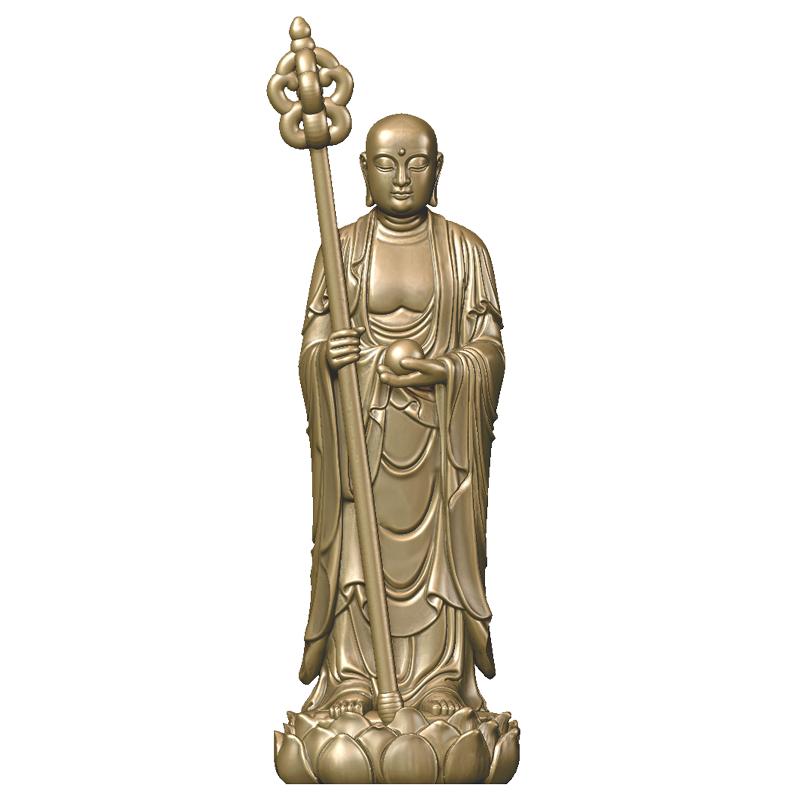 简修行地藏菩萨像黄铜地藏王佛像精致随身佛像小摆件精致文创用品