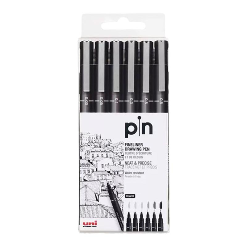 日本uni三菱针管笔PIN-200针管笔单支美术专用防水勾线笔速写绘图笔手绘笔水彩绘画墨线漫画线描线简笔画笔
