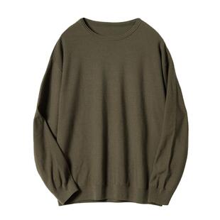 THESSNCE CHAO细高支全羊毛扬子纱16针假两件圆领针织衫男春秋