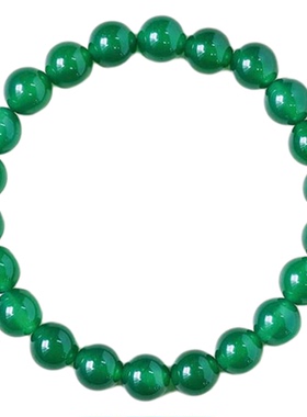 天然绿玛瑙手链女单圈手串