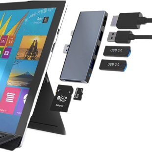 微软拓展坞适配 surface  pro/4/5/6/7/8/9转换器hub USB3.0 网口