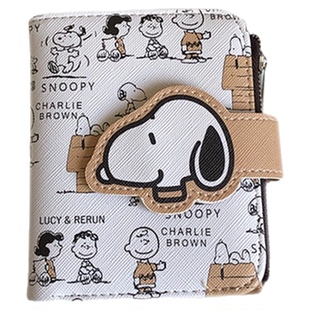 可爱卡通史努比短款钱包儿童学生硬币包拉链零钱包卡包大容量女款