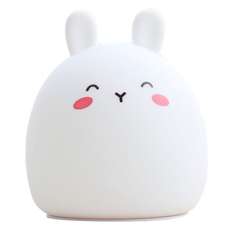 萌兔小夜灯婴儿喂奶护眼充电宿舍卧室睡眠柔光儿童硅胶拍拍灯礼物