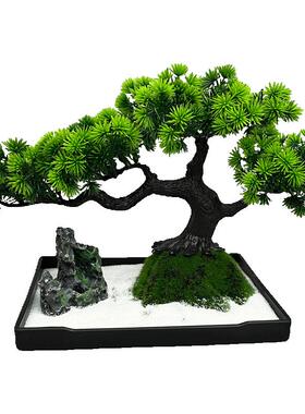 wo+仿真迎客松假松树盆景摆件