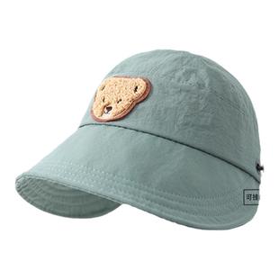 儿童防晒帽夏季空顶扎马尾女童鸭舌帽宝宝帽子中大童遮阳帽太阳帽