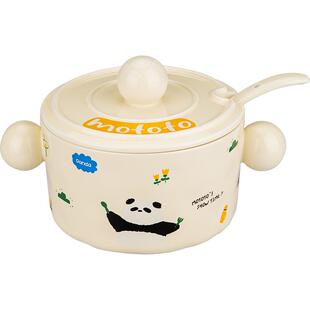 摩登主妇mototo熊猫猪油罐家用厨房陶瓷罐耐高温带盖辣椒油专用罐