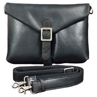 机车包单肩包横款男黑色邮差包真皮包包斜挎包复古背包男款皮包