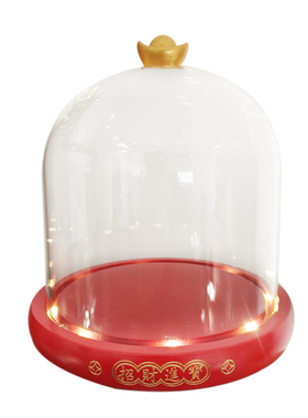 财神积木专用玻璃罩家居摆件