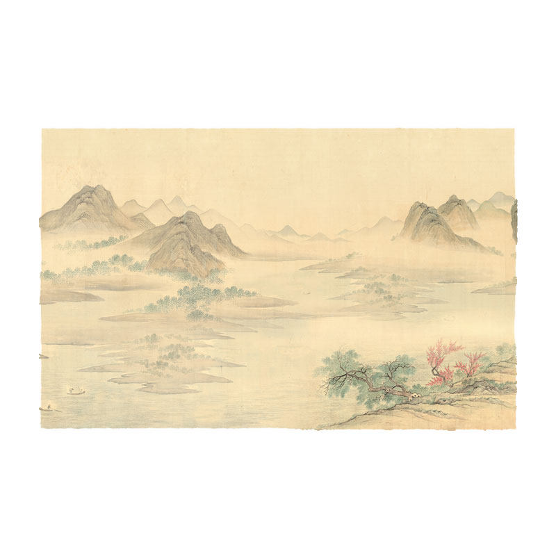 2026新款3D中式山水宋氏美学山水电视背景墙壁布茶室客厅墙纸壁画