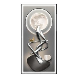 轻奢抽象入户玄关装饰画高档石来运转艺术灯画现代玄幻过道挂画