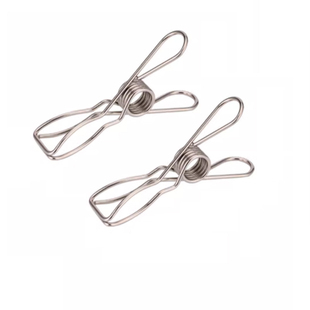 不锈钢夹子实心晾晒衣服夹子晾毛巾衣夹小号防风夹子办公家用