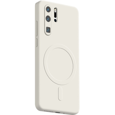 华为p30手机壳凹槽磁吸液态硅胶