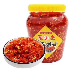 军杰剁椒酱湖南特产正宗手工剁辣椒拌饭低脂特辣0脂肪酱料辣椒酱