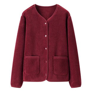 优质女装 2025冬季新款加厚仿羊羔绒保暖夹克摇粒绒长袖短外套