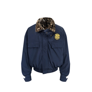 s45三防立领重磅美式复古座山雕夹克加绒加厚豹纹棉服秋冬外套