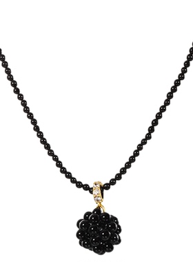 shes茜子巴比耶优雅黑莓玛瑙项链