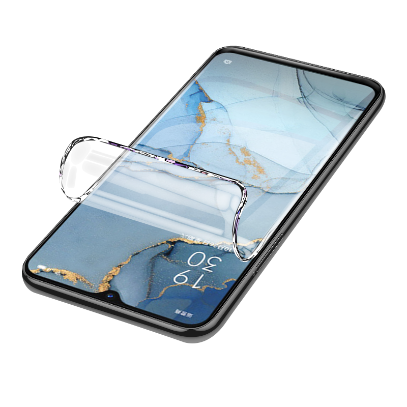 适用opporeno3pro手机贴膜全包边reno3水凝膜曲面全屏全覆盖reno3元气版钢化膜防摔全胶软膜OPPOReno3高清por