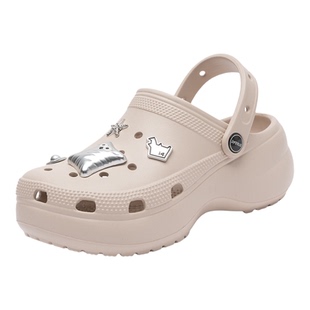 星期六可爱软底eva洞洞鞋女鞋2026新款厚底增高懒人一脚蹬沙滩鞋