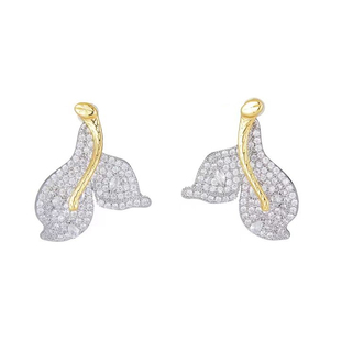 倪妮同款耳环女前后款鱼尾耳坠轻奢重工小众个性气质耳钉显廋耳饰