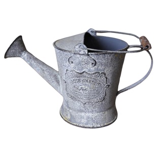 日系杂货做旧实木桌面收纳盒复古怀旧铁皮水壶灰白原铁皮色铁盒