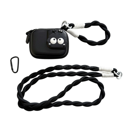 卡通黑煤球适用大疆action6/5pro/4/3相机收纳包影石360acepro2盒