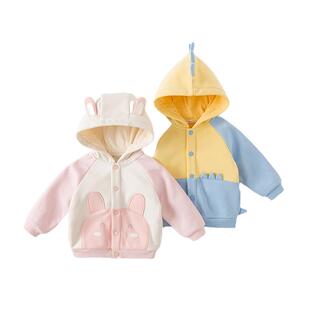 戴维贝拉儿童外套2026新款冬装加绒保暖童装男女童男宝宝衣服外套