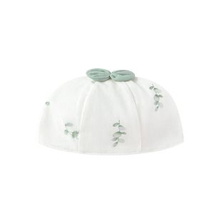 babylove婴儿囟门帽夏季新生儿纯棉胎帽初生宝宝帽子叶展蓝桉