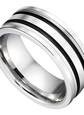 飒雅男士钨金高级感戒指