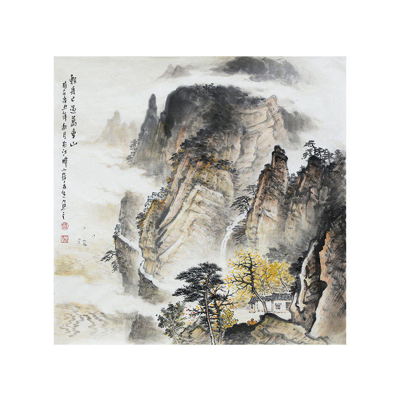 莫春生手绘国画山水画真迹作品