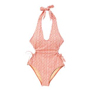 【王紫璇同款】Limone白色吊带连体泳衣女挂脖海边度假风温泉泳装