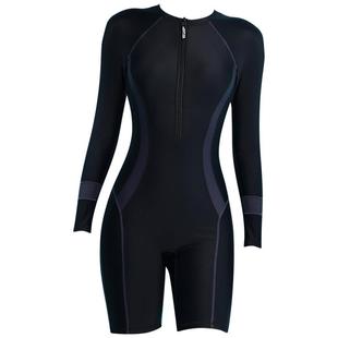 泳衣女连体保守平角2025新款长袖竞速训练夏游泳馆专业用装泡温泉