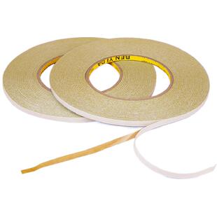 超窄细高粘度双面胶带5mm宽儿童手工小学生专用diy黄色棉纸胶纸